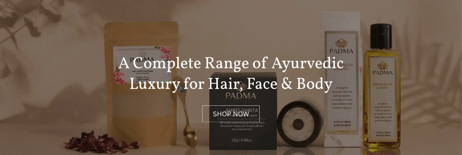 Hands holding bowl with what appears to be authentic ayurvedic legacy in banner image on padma home page